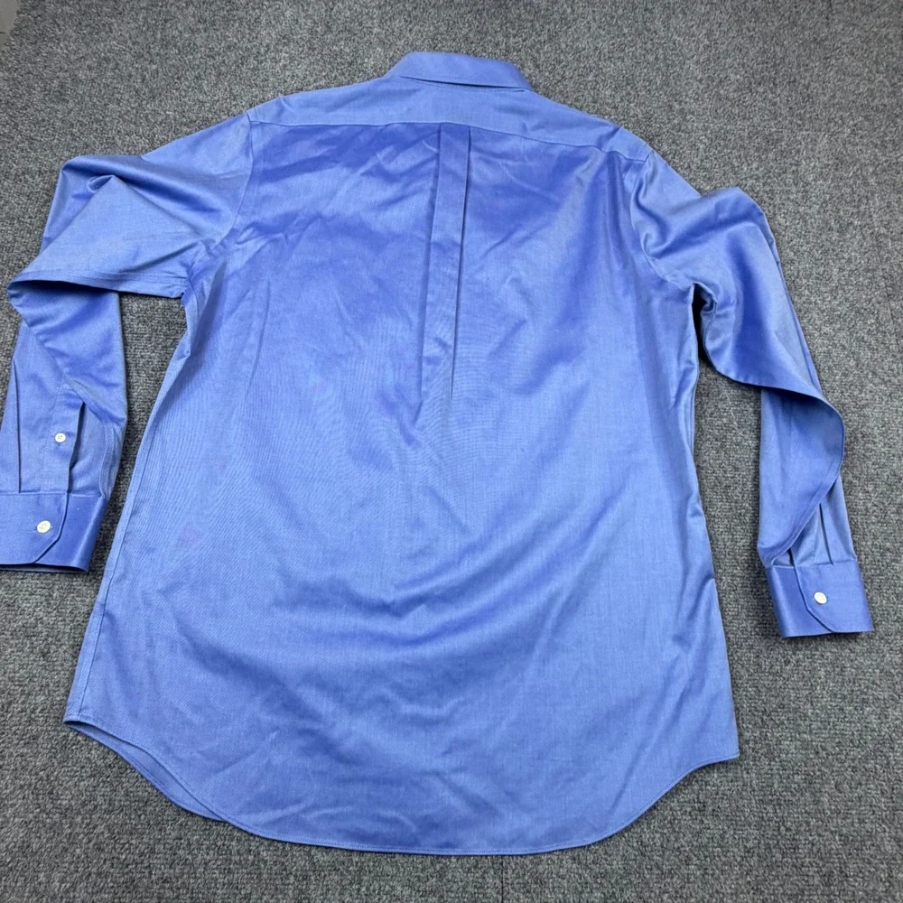 Banana Republic Mens Non-Iron Classic Fit Blue Twill Dress Shirt 16-16.5 L